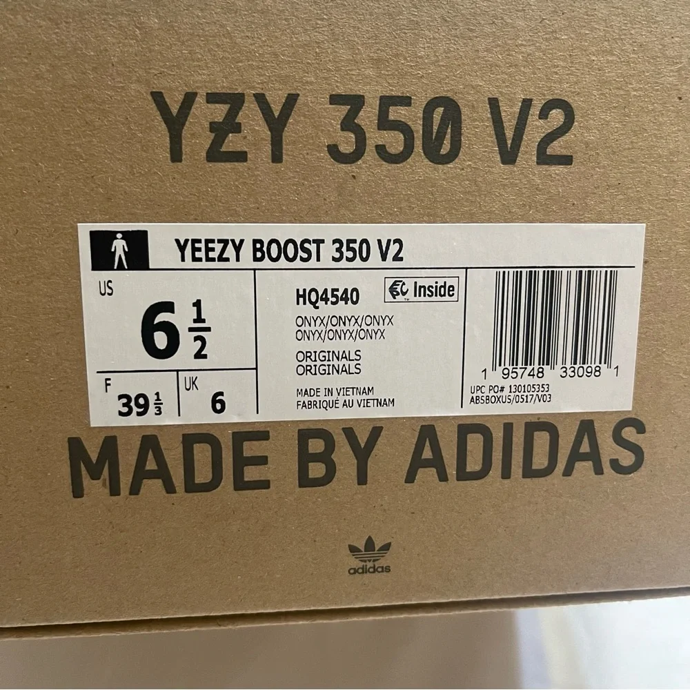 adidas Yeezy Boost 350 V2‎ 'Onyx' HQ4540 Men US 6.5 Sneakers